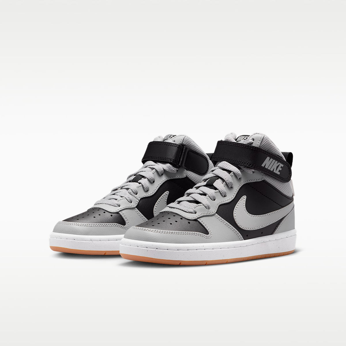 Nike Court Borough Mid 2 – Negro/Blanco/Marrón medio goma/Gris humo claro – vista 5