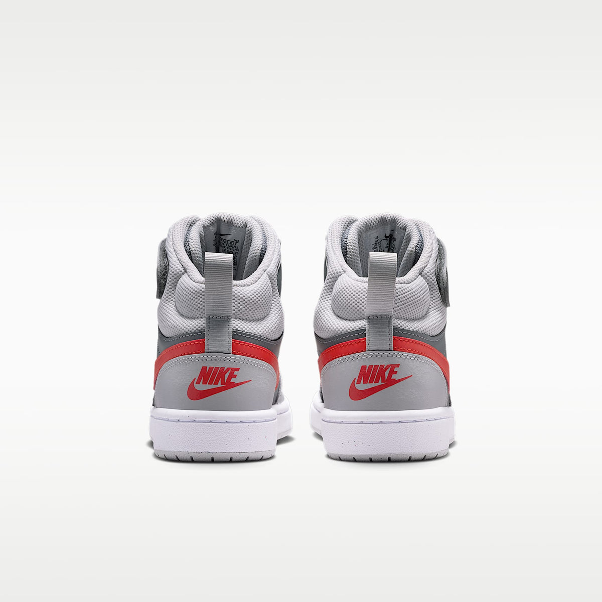 Nike Court Borough Mid 2 – Gris humo/Gris niebla/Blanco/Rojo picante – vista 6