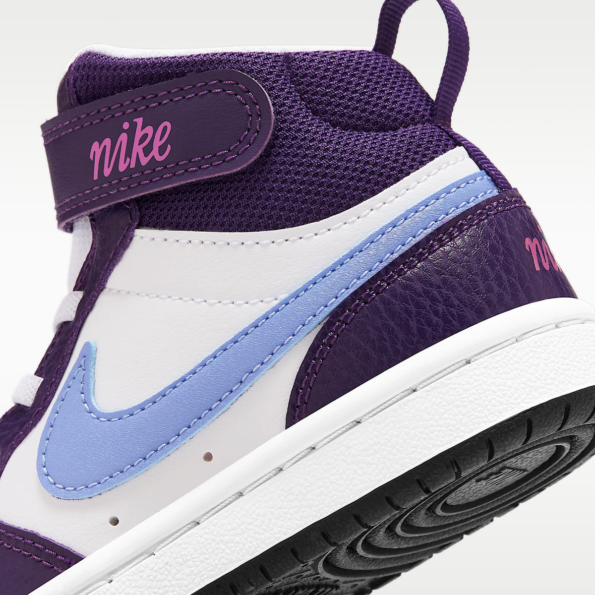 Nike Court Borough Mid 2 – Blanco/Berenjena/Fucsia activo/Royal pulso – vista 8