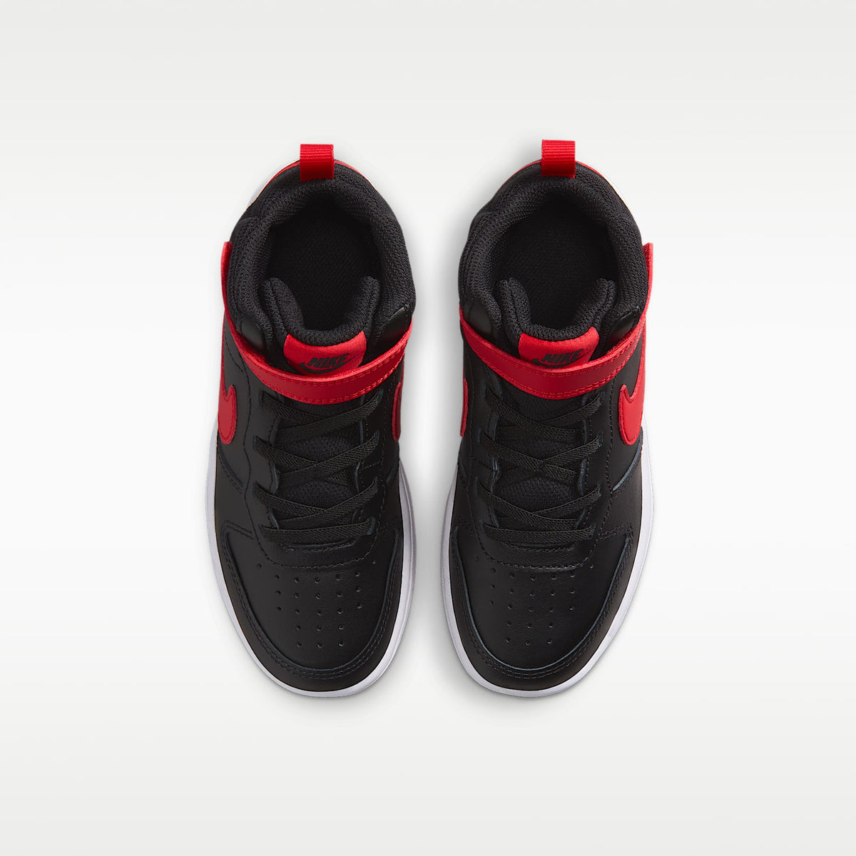 Nike Court Borough Mid 2 – Negro/Blanco/Rojo universitario – vista 4