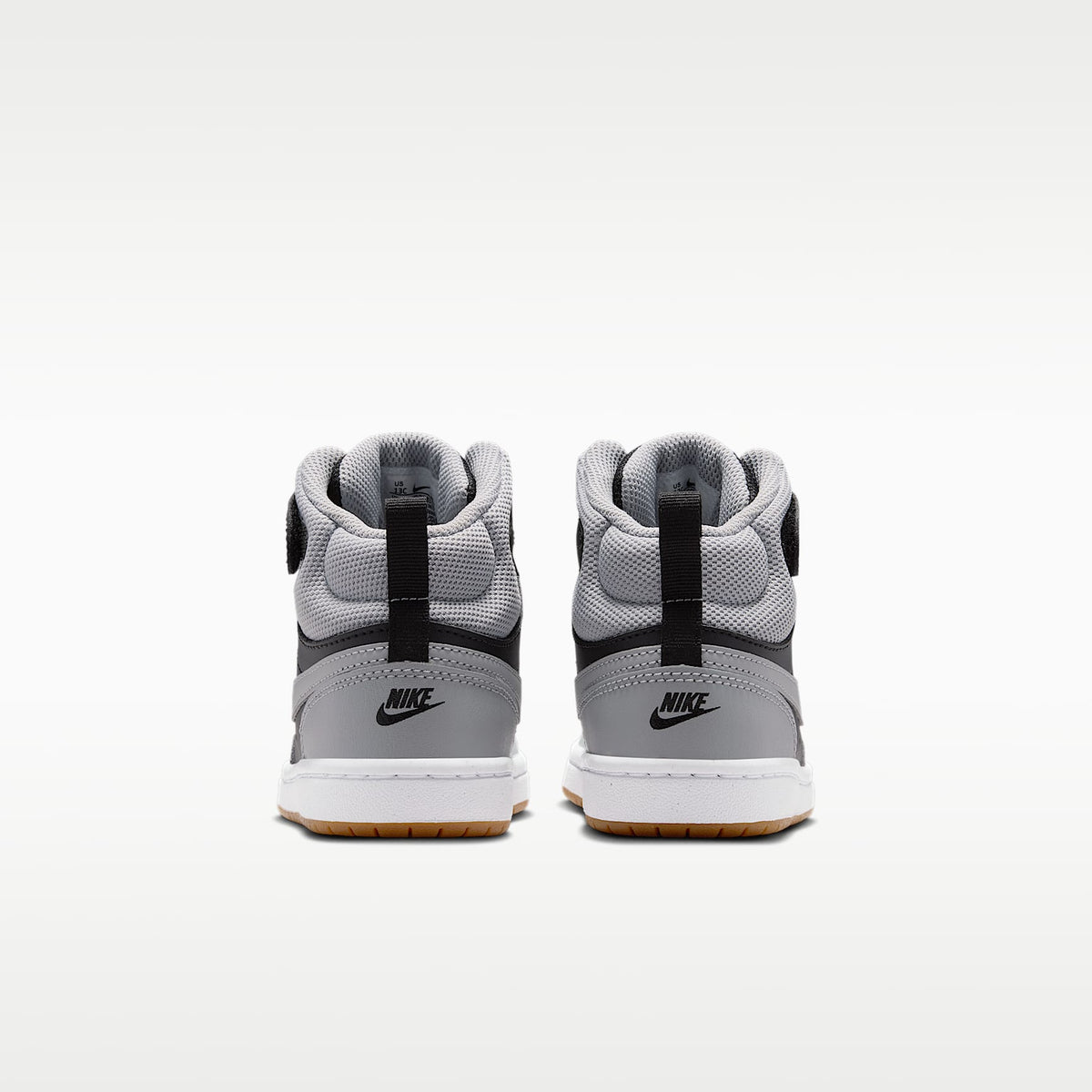 Nike Court Borough Mid 2 – Negro/Blanco/Marrón medio goma/Gris humo claro – vista 6