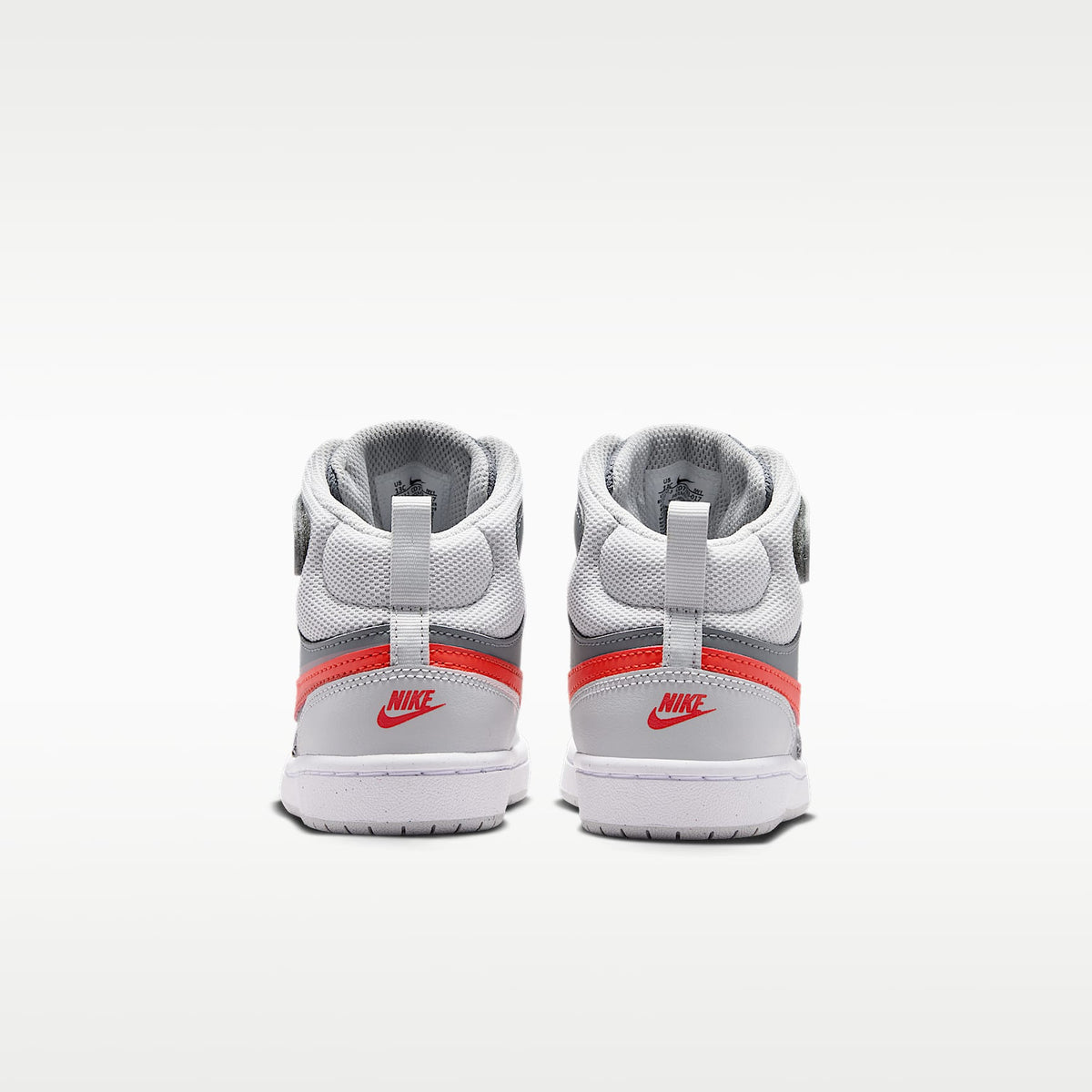 Nike Court Borough Mid 2 – Gris humo/Gris niebla/Blanco/Rojo picante – vista 6