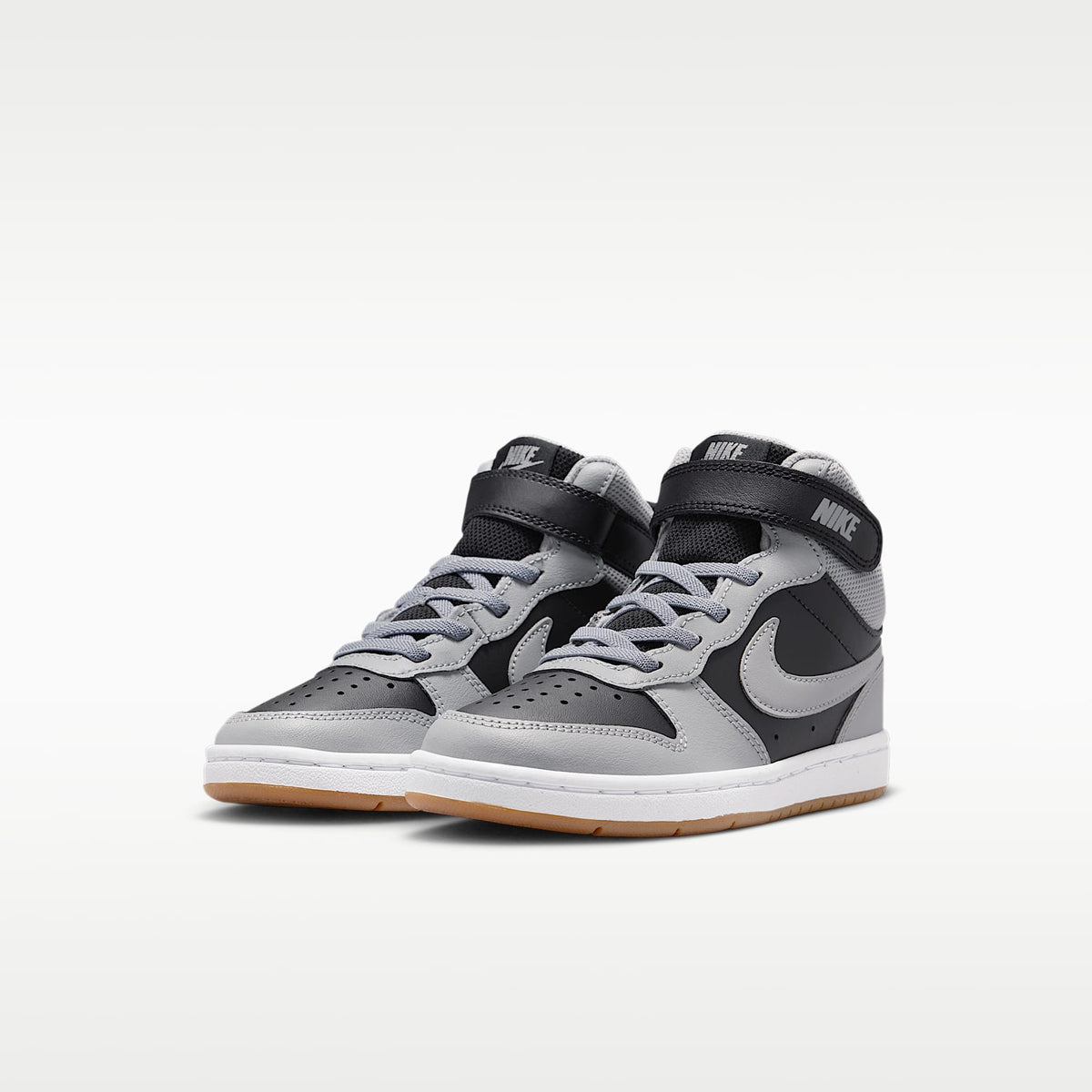 Nike Court Borough Mid 2 – Negro/Blanco/Marrón medio goma/Gris humo claro – vista 5