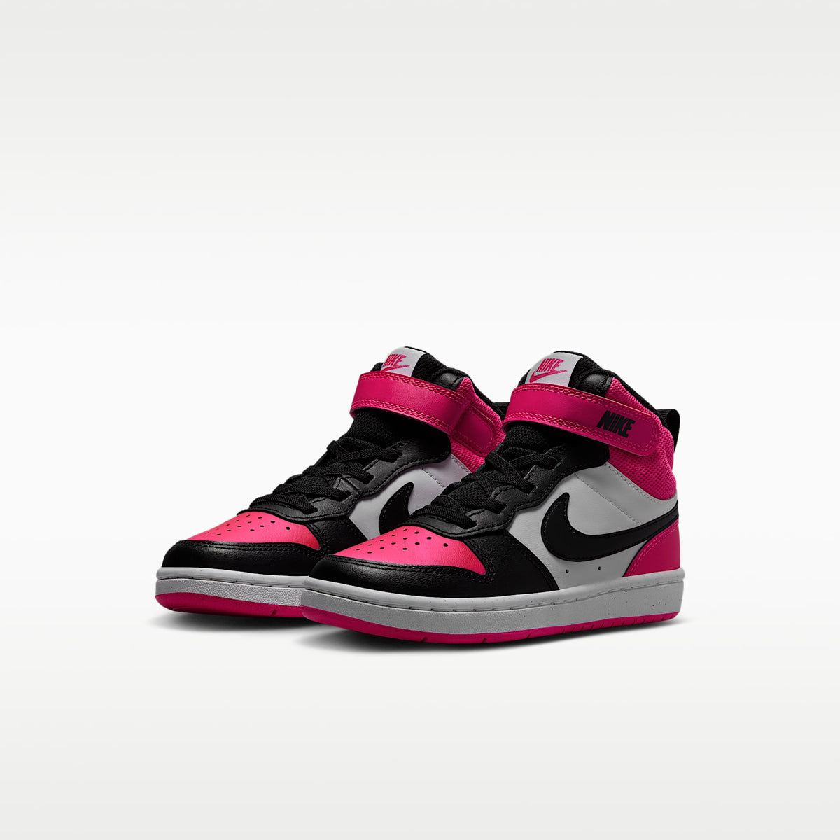 Nike Court Borough Mid 2 – Blanco/Rosa feroz/Negro – vista 5
