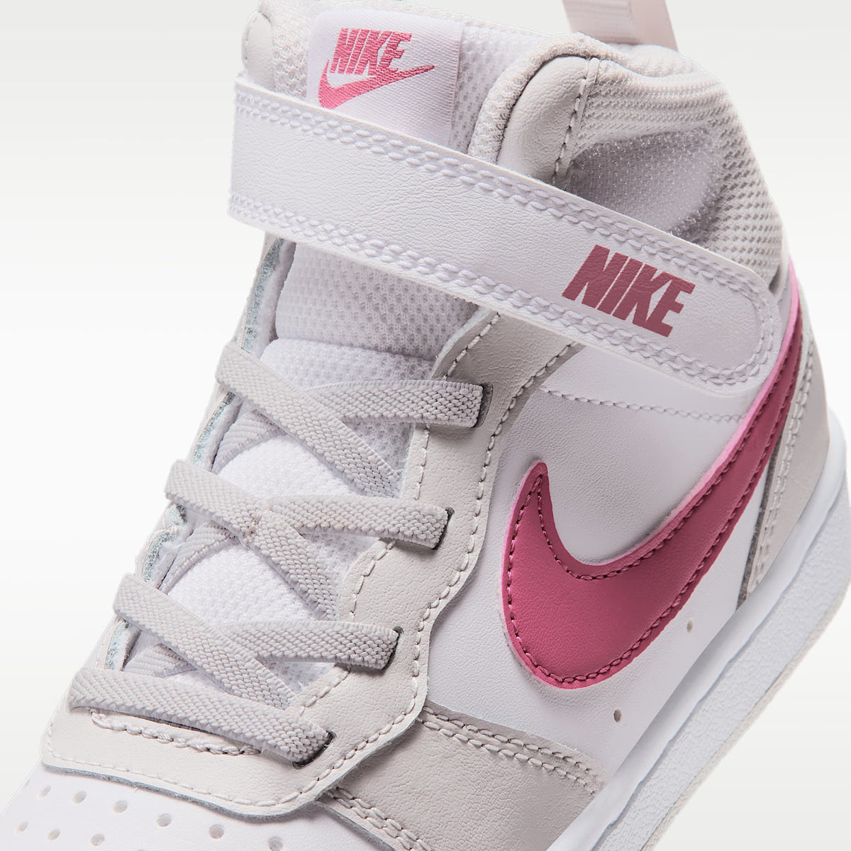 Nike Court Borough Mid 2 – Blanco/Gris vasto/Blanco/Peonía – vista 7