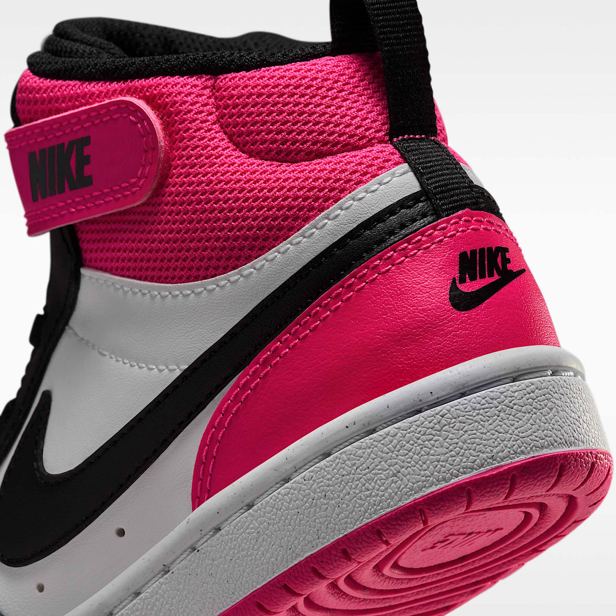 Nike Court Borough Mid 2 – Blanco/Rosa feroz/Negro – vista 8