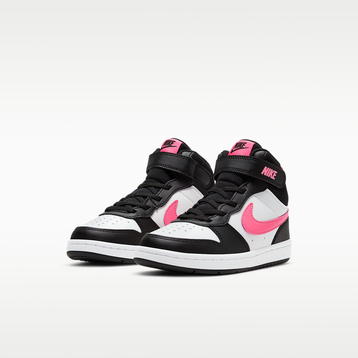 Nike Court Borough Mid 2 – Negro/Blanco/Puesta de sol pulso – vista 5