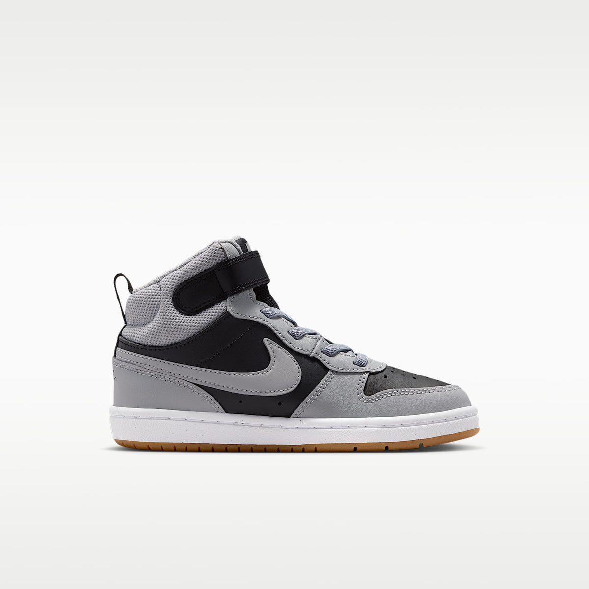 Nike Court Borough Mid 2 – Negro/Blanco/Marrón medio goma/Gris humo claro – vista 3