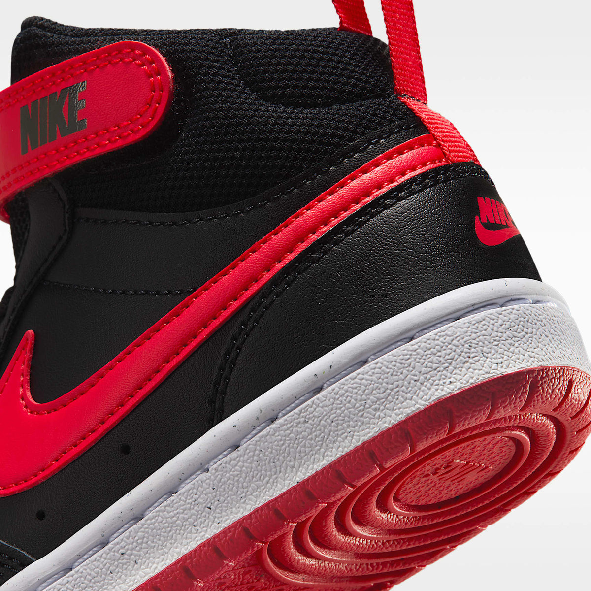 Nike Court Borough Mid 2 – Negro/Blanco/Rojo universitario – vista 8