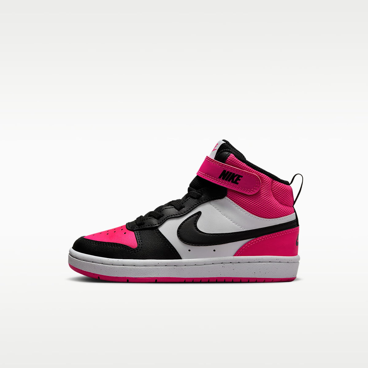 Nike Court Borough Mid 2 – Blanco/Rosa feroz/Negro – vista 1