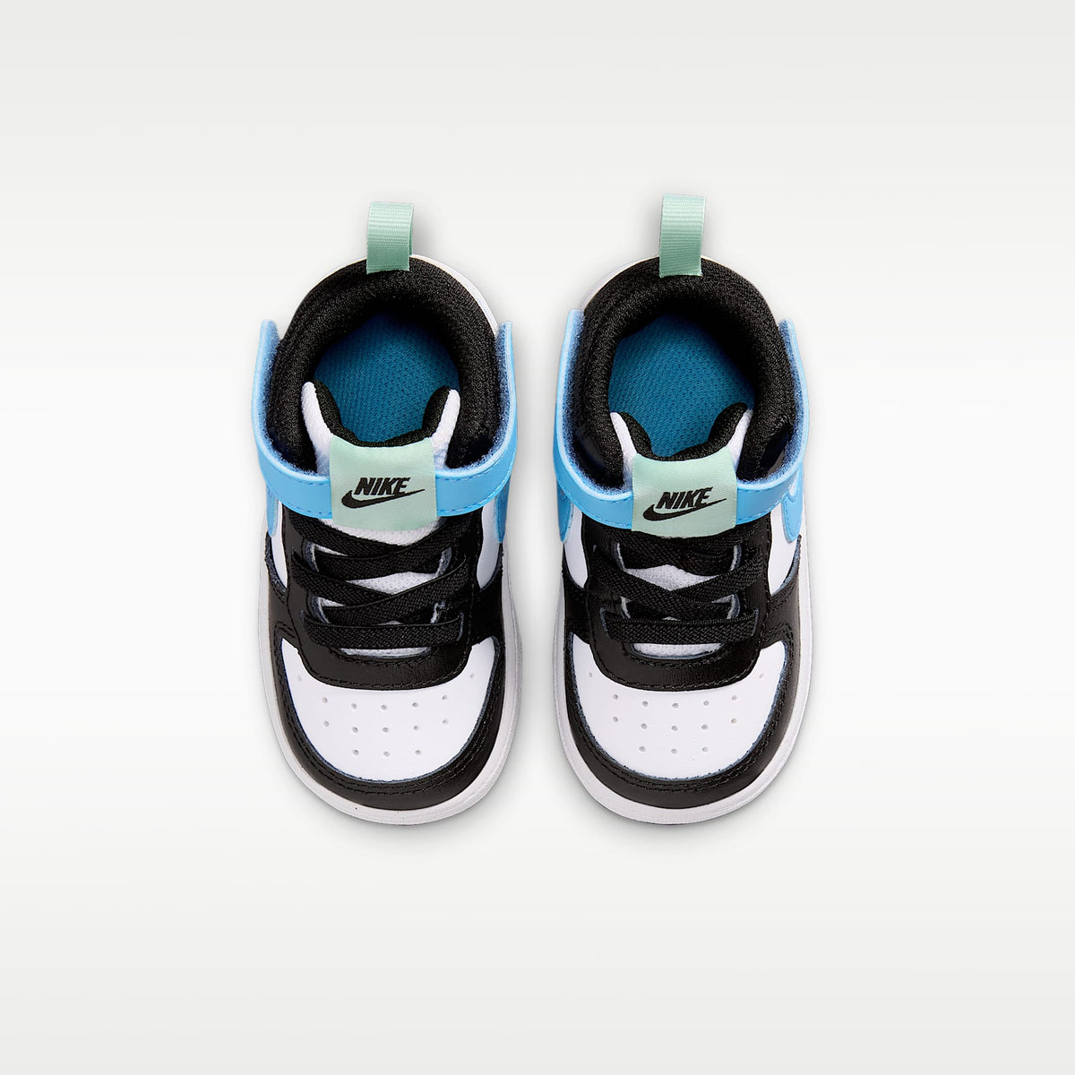 Nike Court Borough Mid 2 – Blanco/Negro/Verde ártico/Azul fútbol – vista 4
