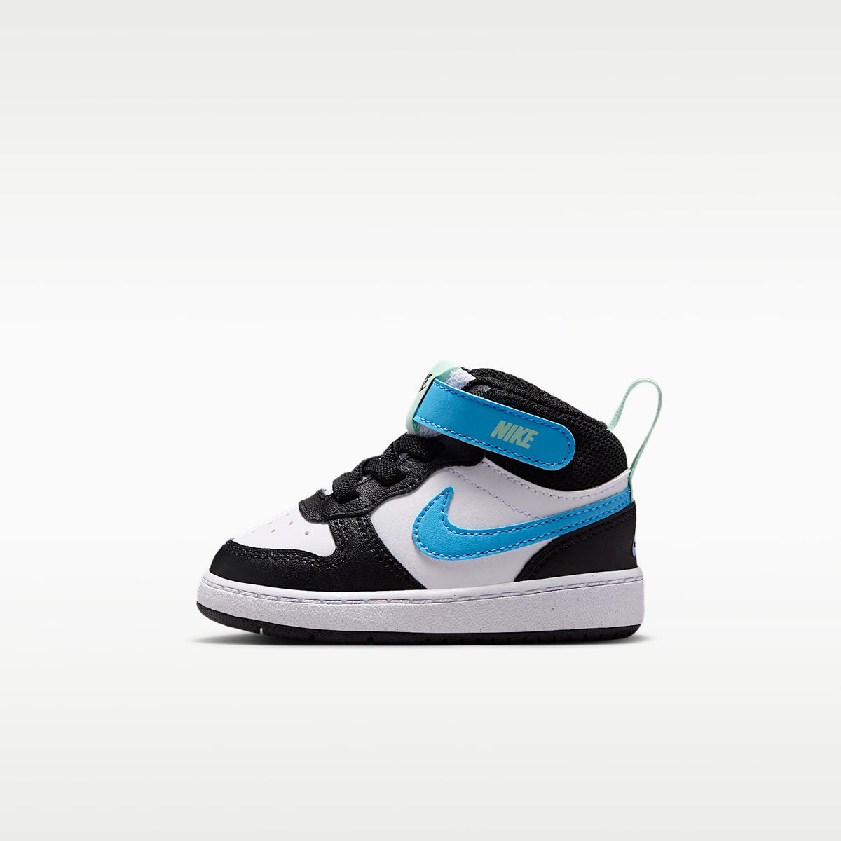 Nike Court Borough Mid 2 – Blanco/Negro/Verde ártico/Azul fútbol – vista 1