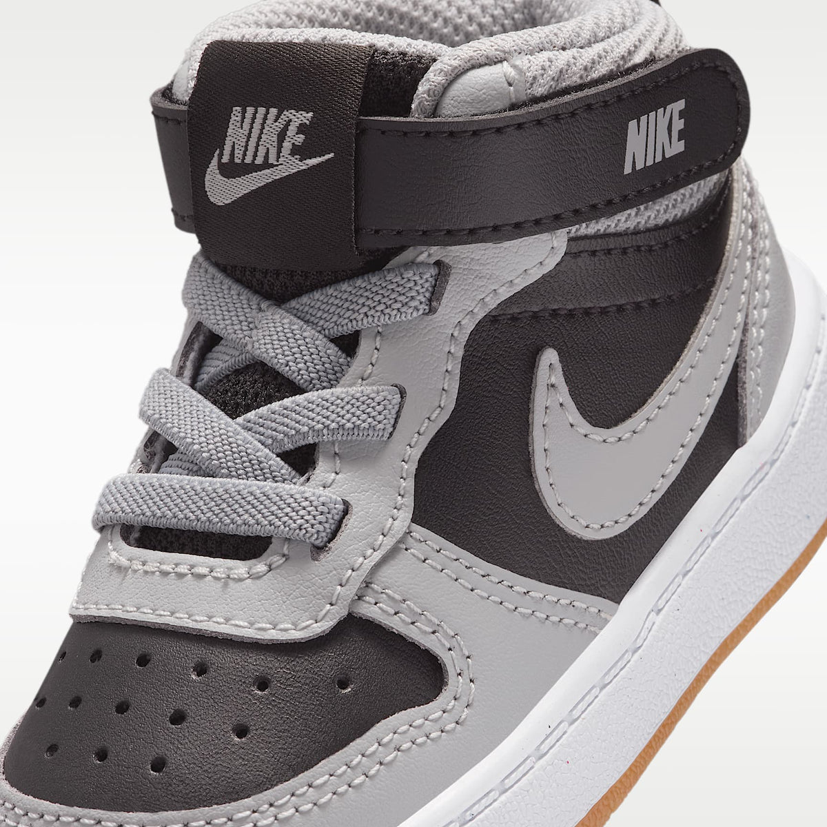 Nike Court Borough Mid 2 – Negro/Blanco/Marrón medio goma/Gris humo claro – vista 7