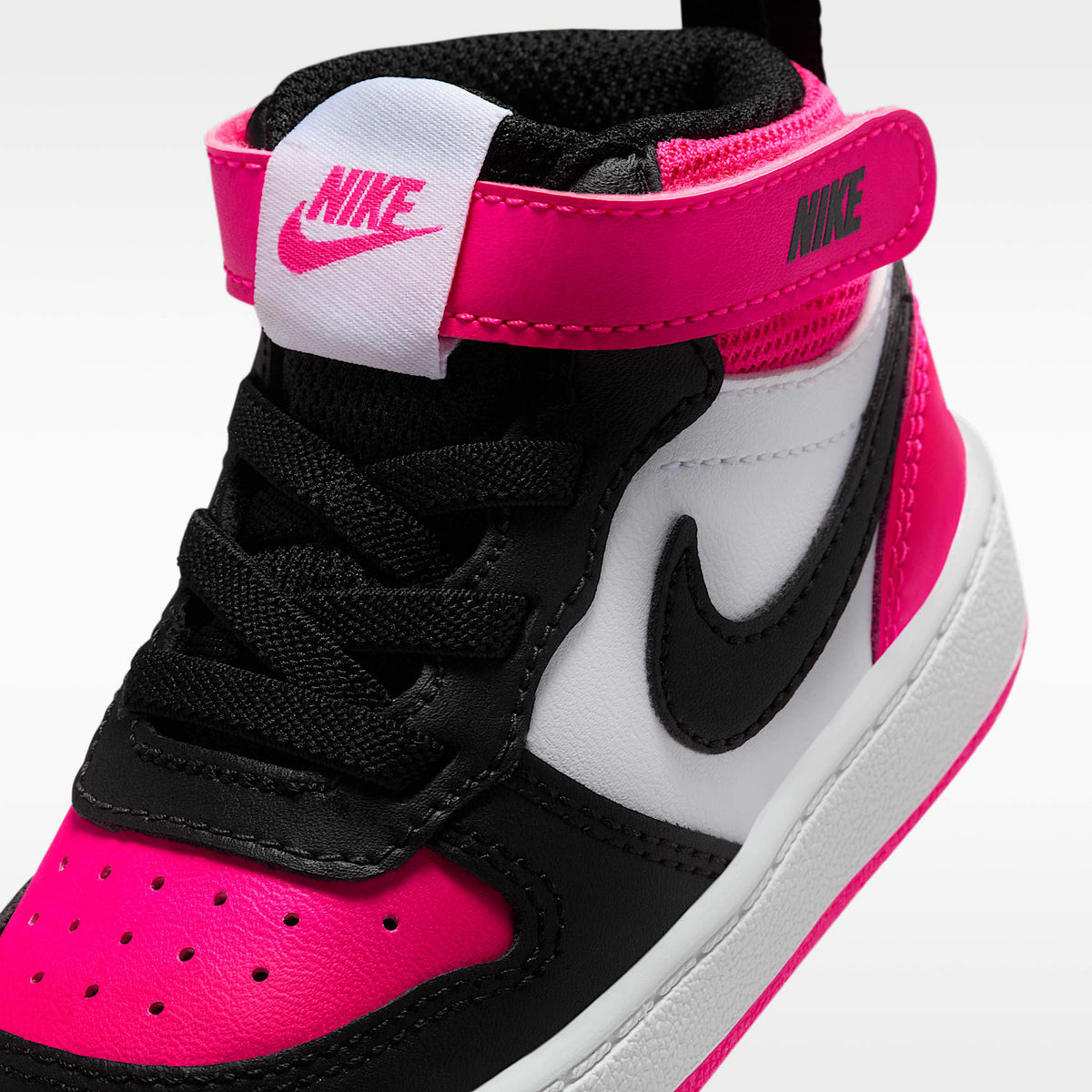 Nike Court Borough Mid 2 – Blanco/Rosa feroz/Negro – vista 7