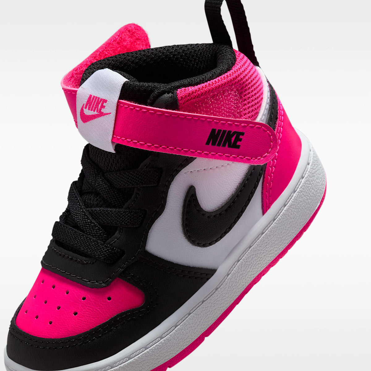 Nike Court Borough Mid 2 – Blanco/Rosa feroz/Negro – vista 8