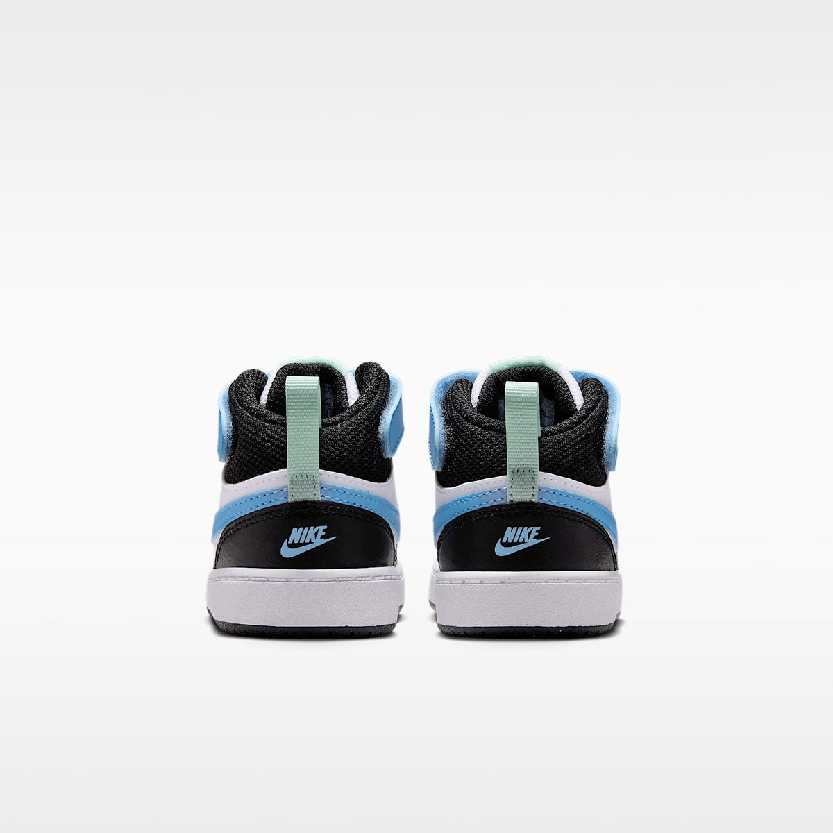 Nike Court Borough Mid 2 – Blanco/Negro/Verde ártico/Azul fútbol – vista 6