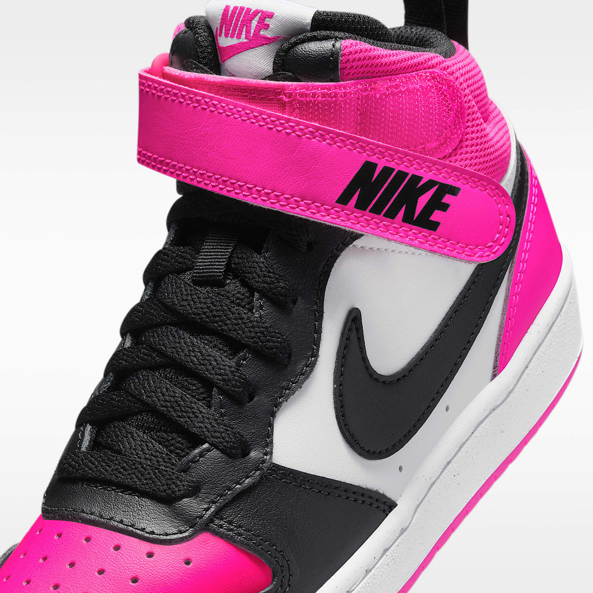 Nike Court Borough Mid 2 – Blanco/Rosa feroz/Negro – vista 7