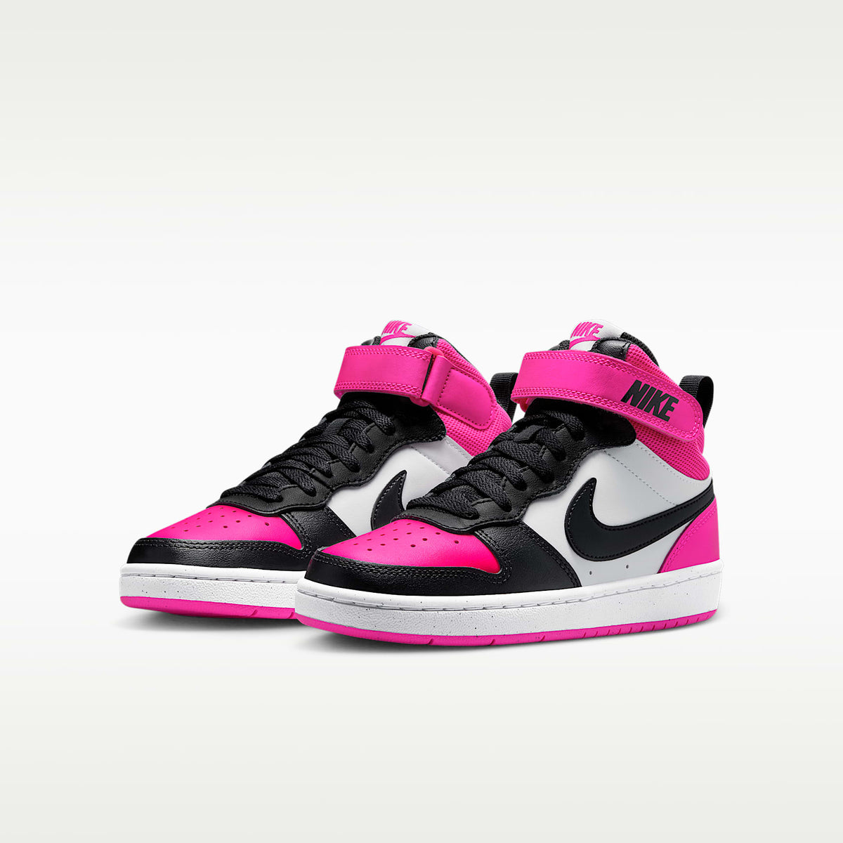 Nike Court Borough Mid 2 – Blanco/Rosa feroz/Negro – vista 5