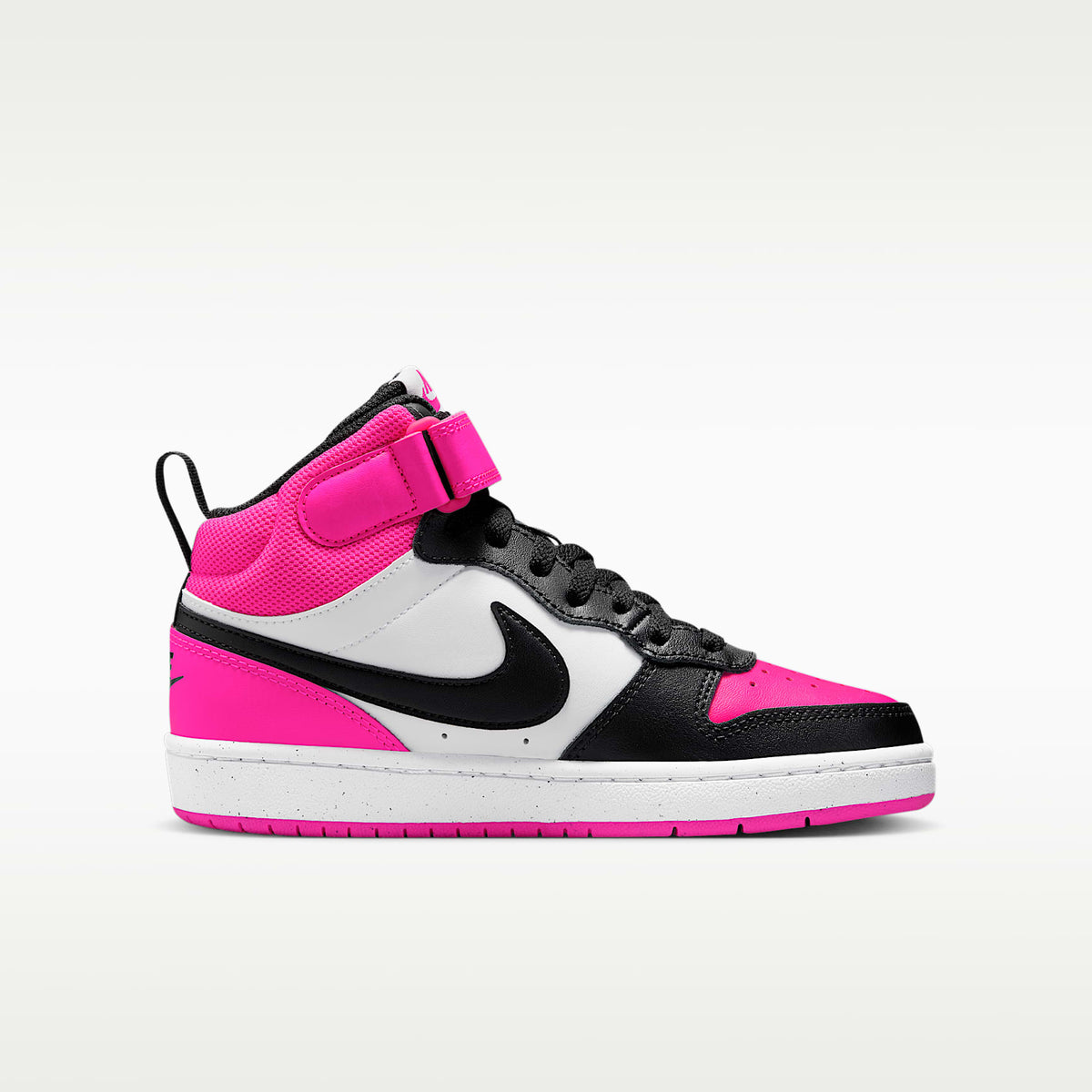 Nike Court Borough Mid 2 – Blanco/Rosa feroz/Negro – vista 3