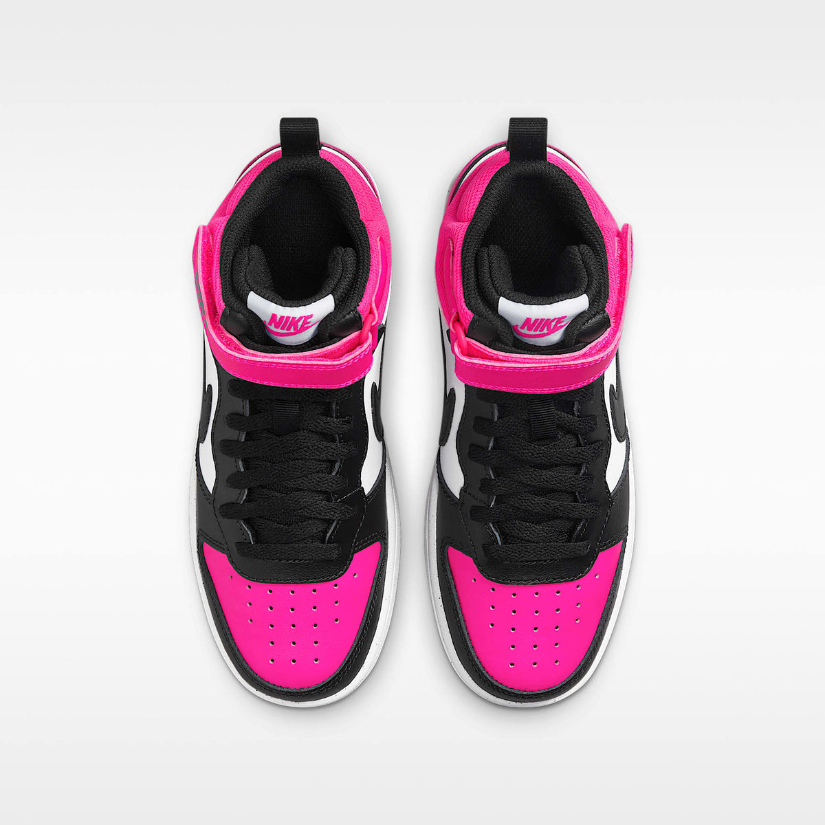 Nike Court Borough Mid 2 – Blanco/Rosa feroz/Negro – vista 4