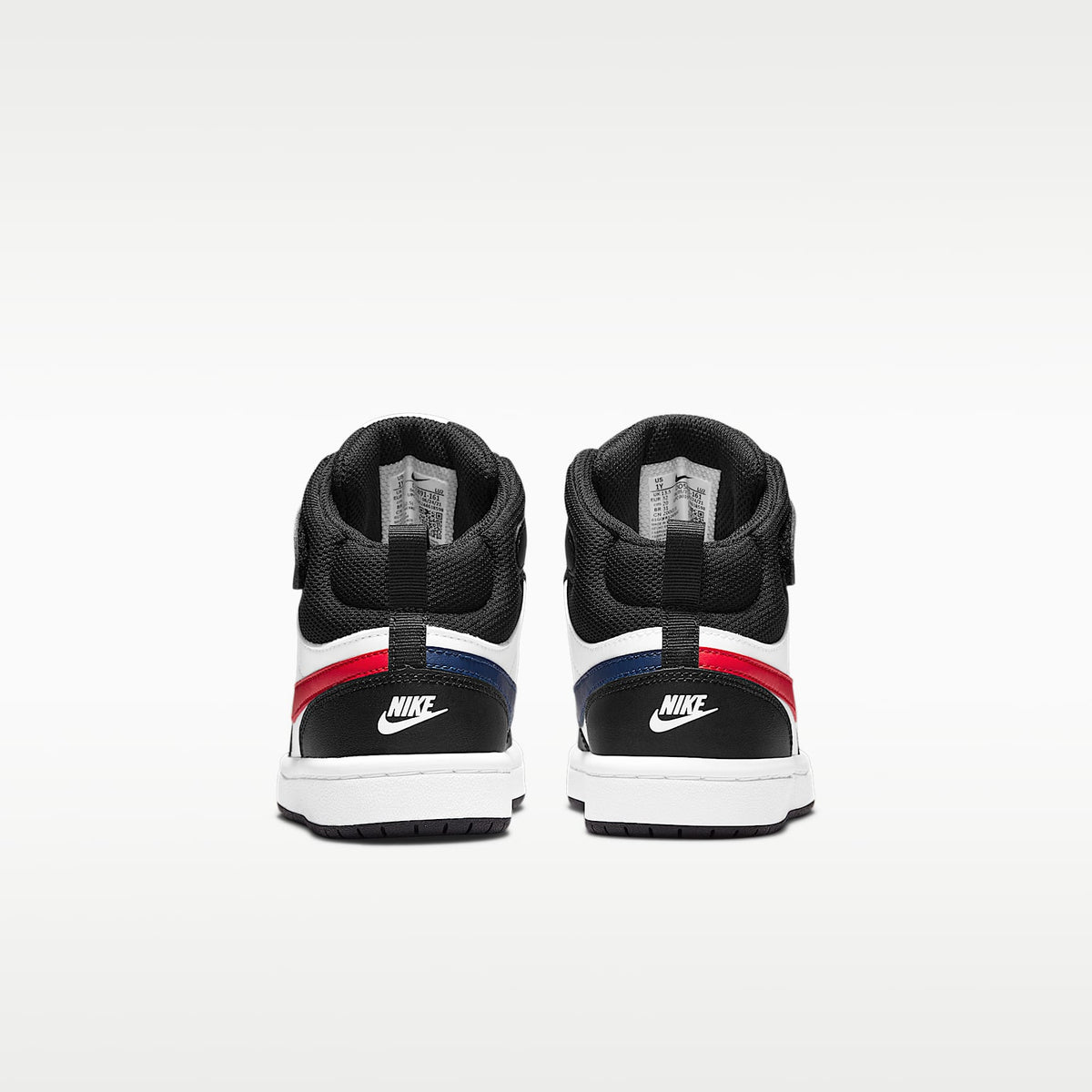 Nike Court Borough Mid 2 – Blanco/Blanco/Negro/Rojo universitario – vista 6
