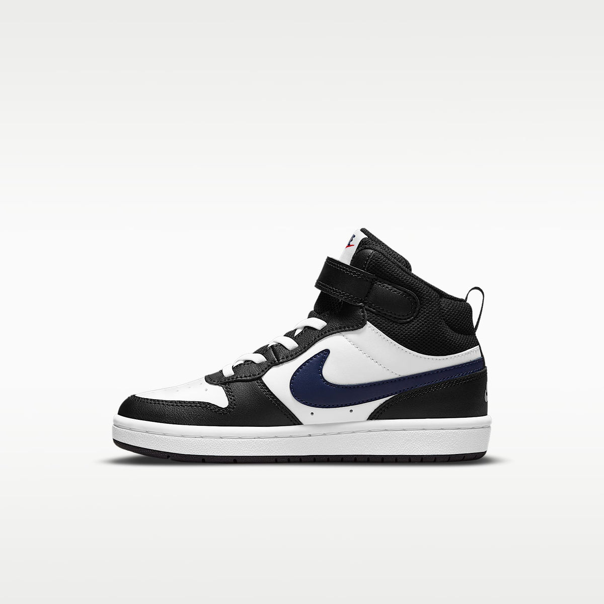 Nike Court Borough Mid 2 – Blanco/Blanco/Negro/Rojo universitario – vista 1