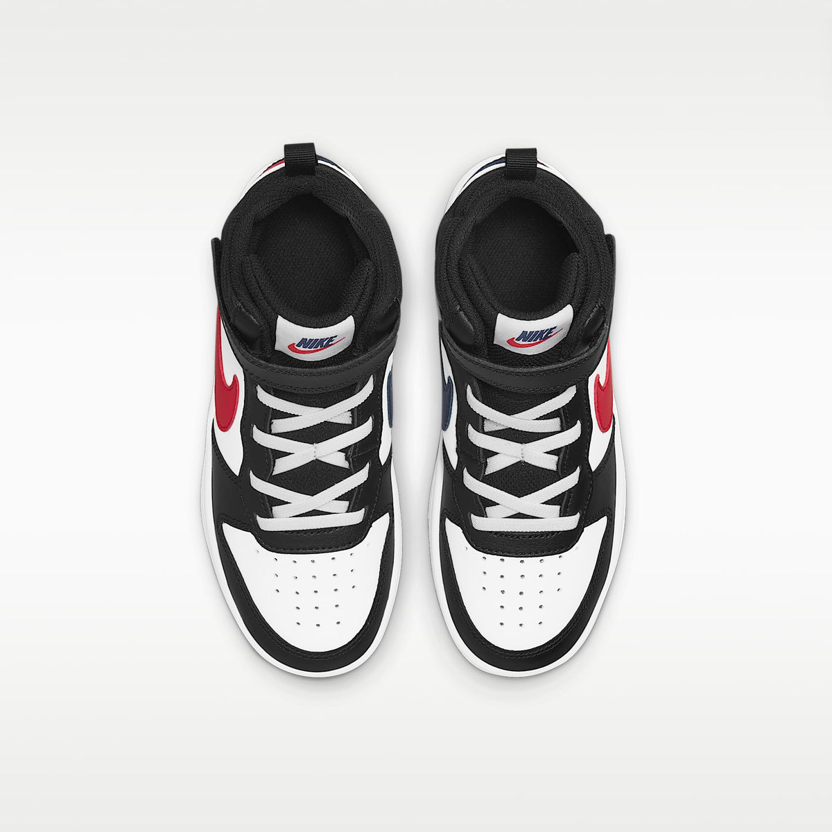 Nike Court Borough Mid 2 – Blanco/Blanco/Negro/Rojo universitario – vista 4
