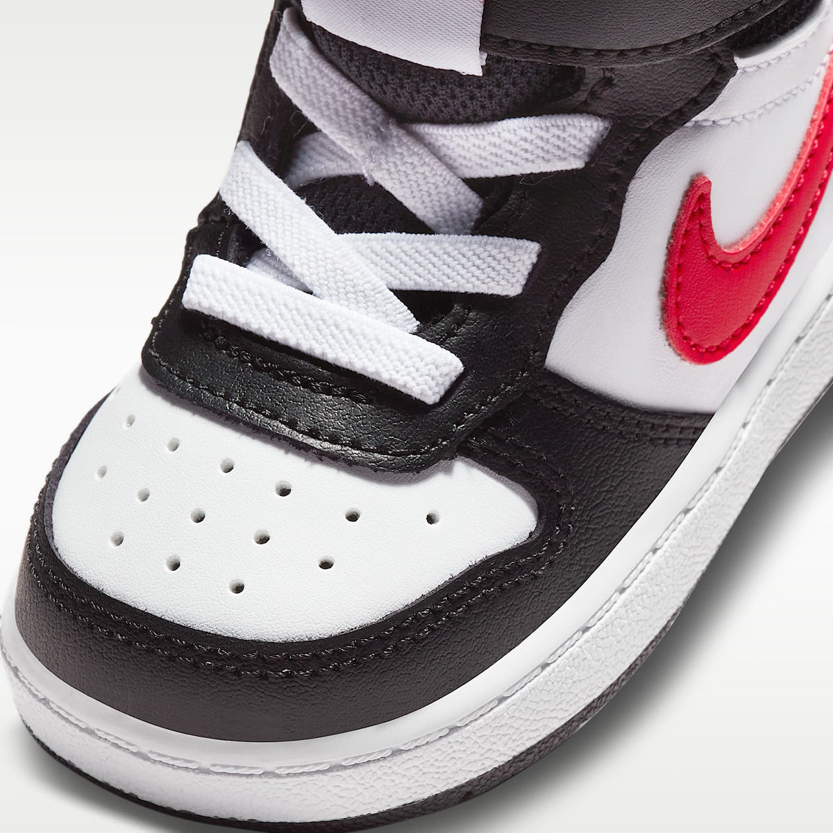 Nike Court Borough Mid 2 – Blanco/Blanco/Negro/Rojo universitario – vista 7