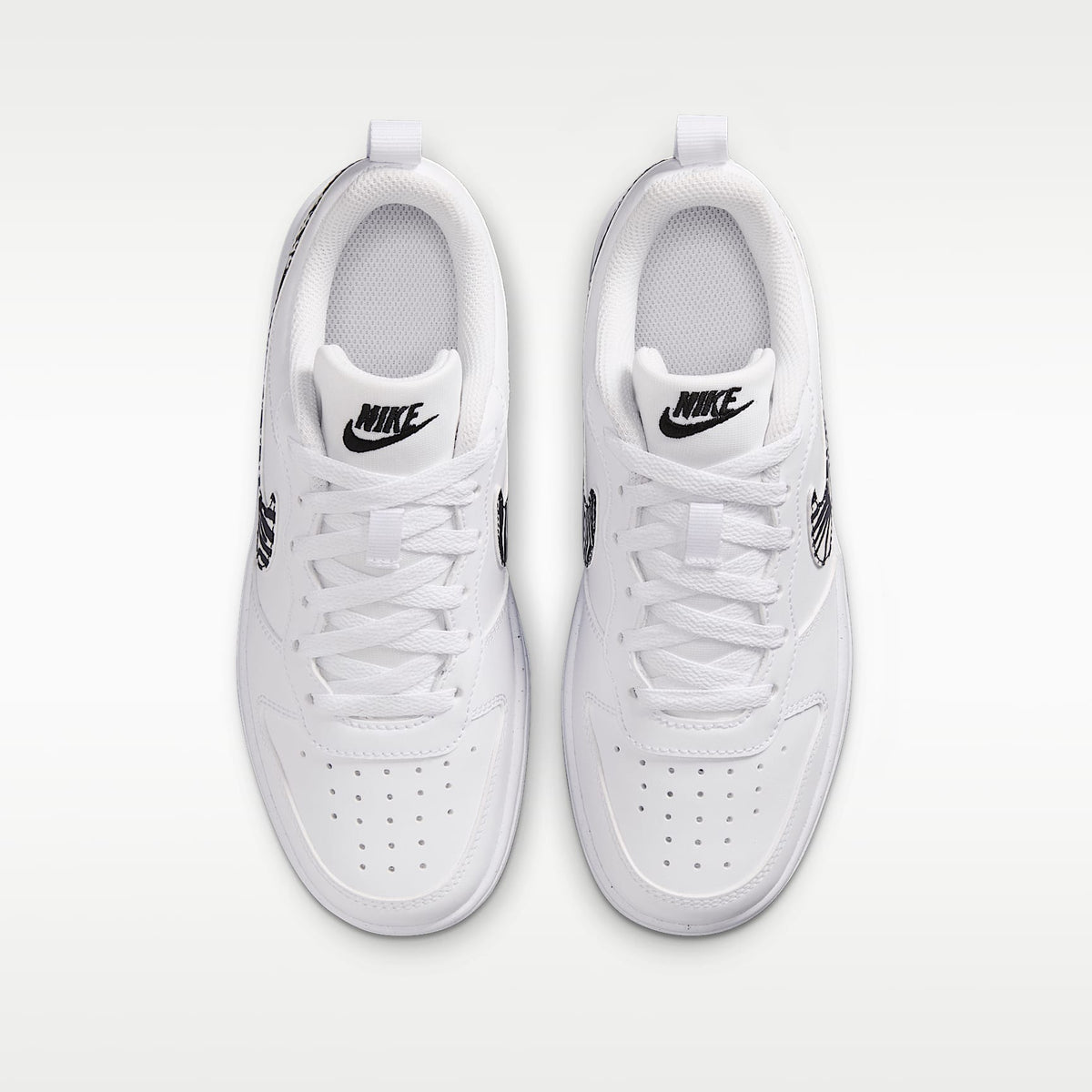 Nike Court Borough Low – Blanco/Negro – vista 4