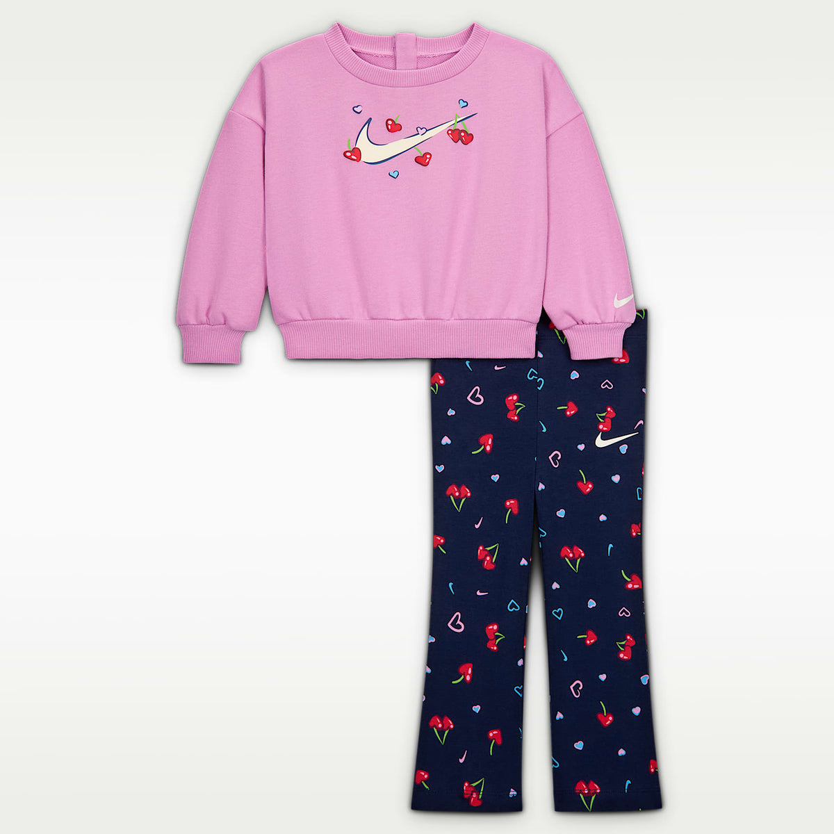 Conjunto de leggings y sudadera de cuello redondo para bebé (12 a 24 meses) Nike Cherry – Azul marino medianoche – vista 1