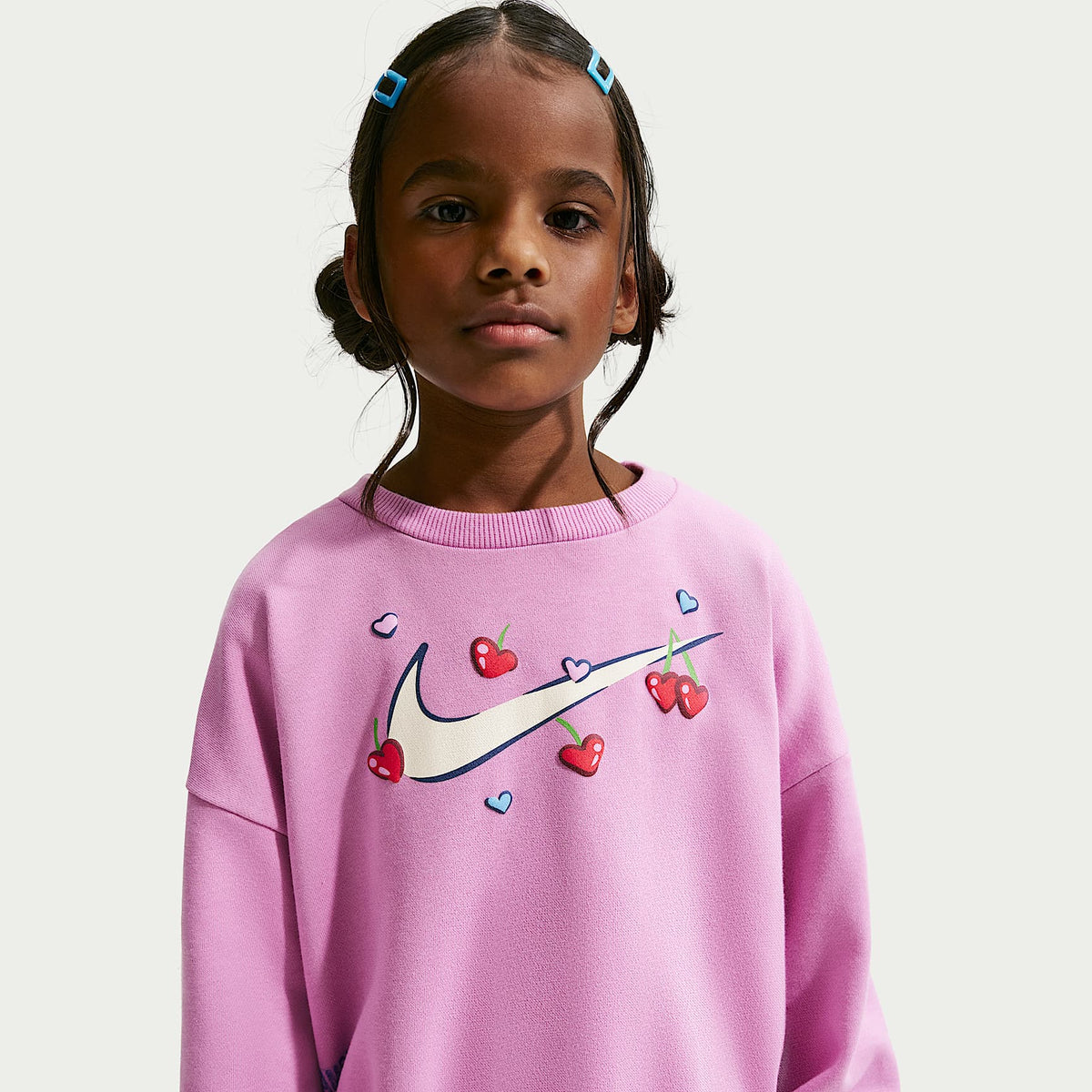 Conjunto de leggings y sudadera de cuello redondo para niños talla pequeña Nike Cherry – Azul marino medianoche – vista 2