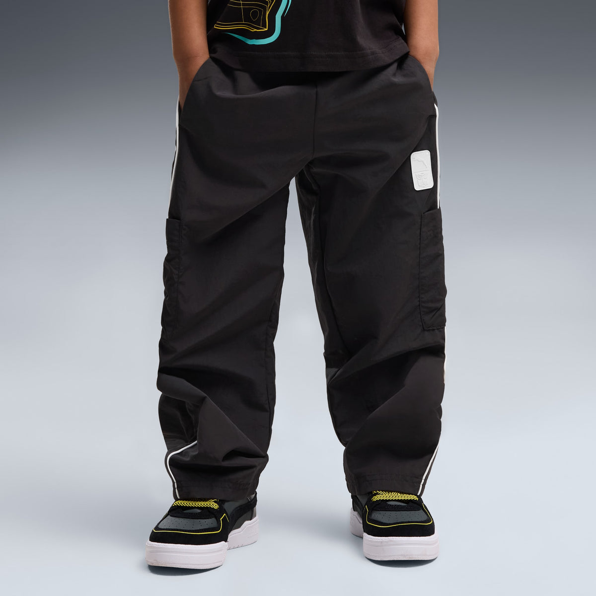Pantalón cargo PUMA x TRANSFORMERS T7 para niños – PUMA BLACK – vista 3