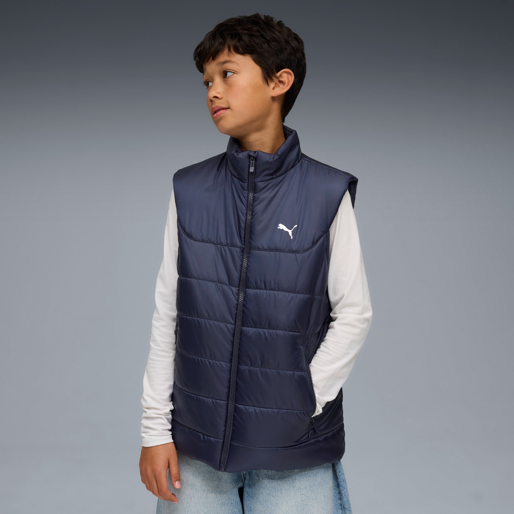 Chaleco acolchado juvenil ESS – NEW NAVY – vista 1