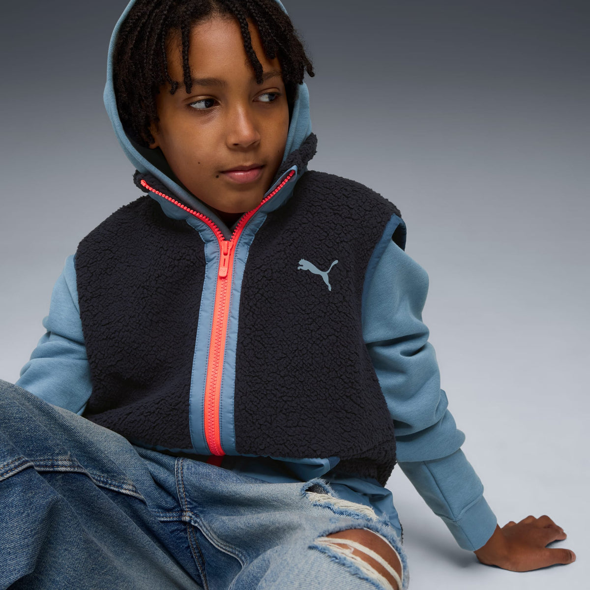 Chaleco híbrido Sherpa juvenil – NEW NAVY – vista 2
