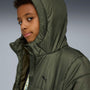 Chamarra acolchada con capucha juvenil Essentials – Dark Olive – vista 2