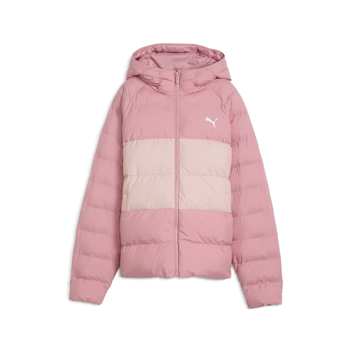 Chamarra tipo puffer con capucha sintética juvenil – POISED PINK – vista 5