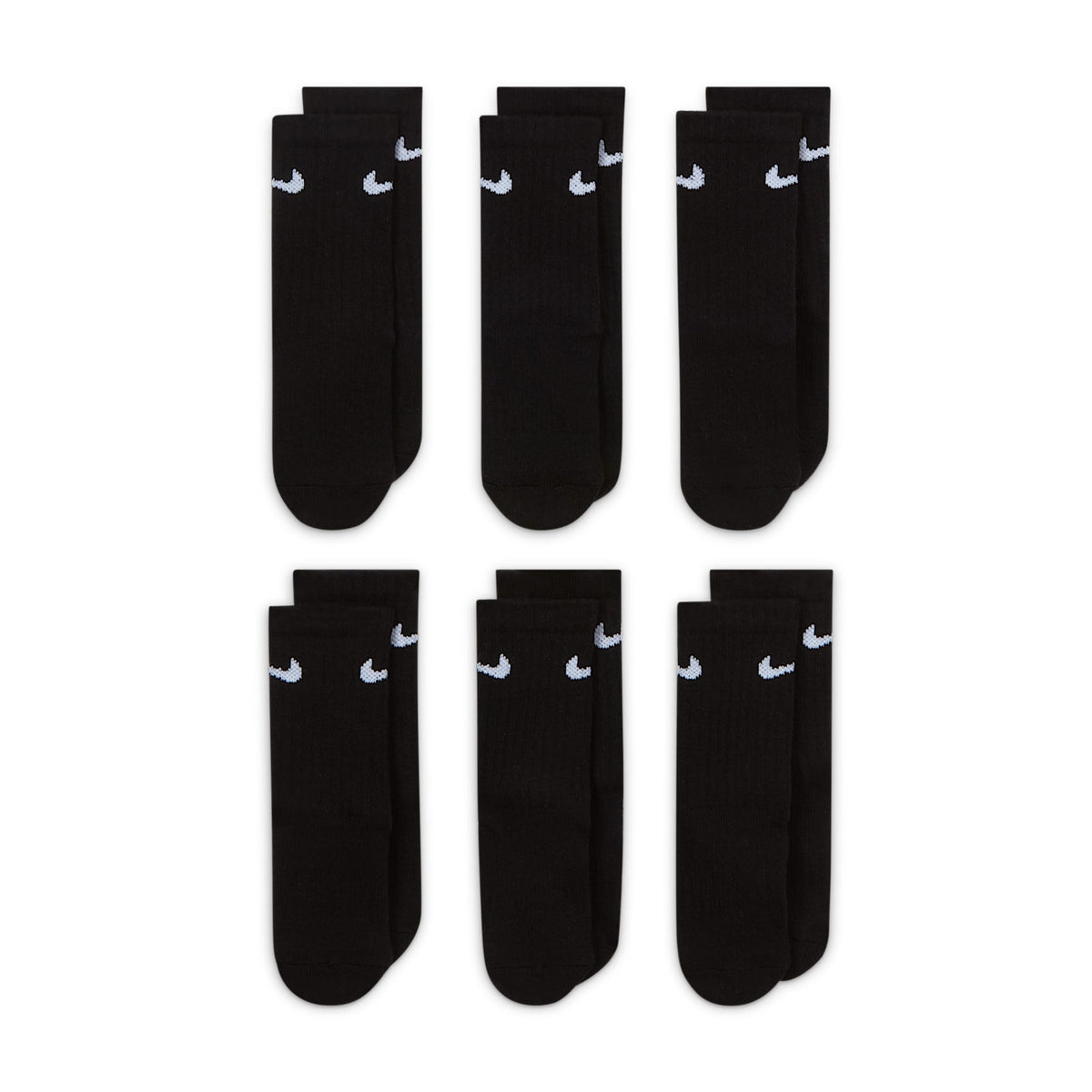 Calcetas Dri-FIT para niños (6 pares) Nike Performance Basics – Negro – vista 2
