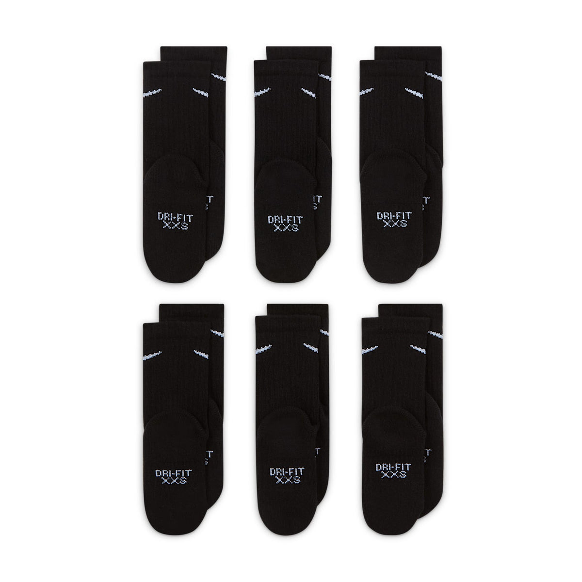 Calcetas Dri-FIT para niños (6 pares) Nike Performance Basics – Negro – vista 3