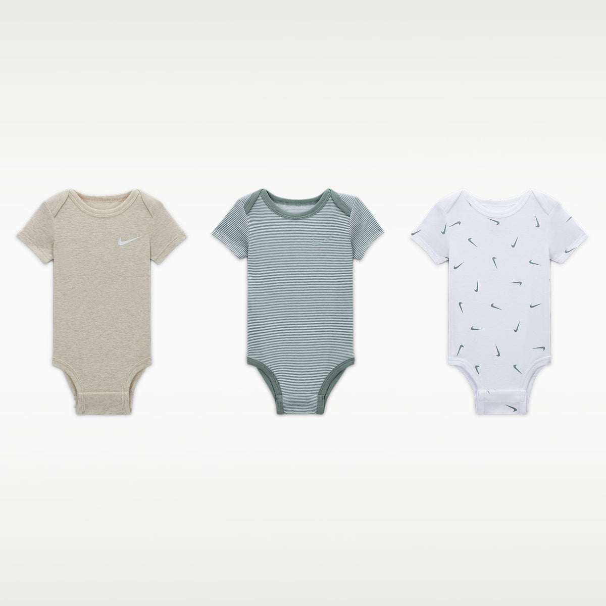 Conjunto de body para bebé (0 a 9 meses) (3 piezas) Nike Baby Essentials – Multicolor/Verde mica – vista 1