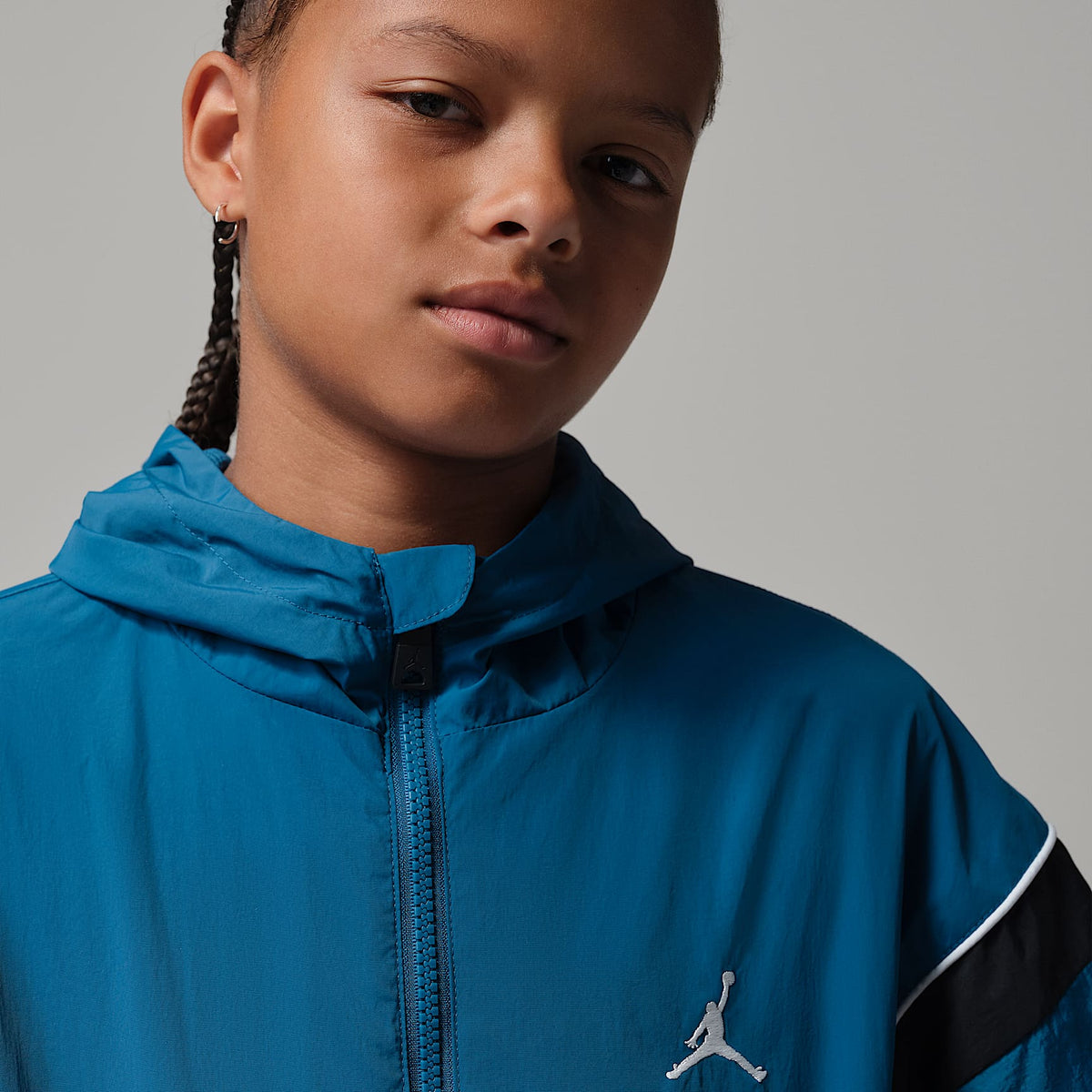 Chamarra Draft Essential para niños talla grande Jordan – Azul genuino – vista 3
