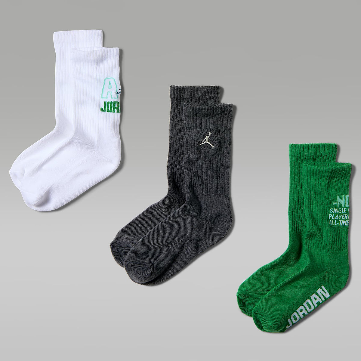 Calcetas Legendary para niños (3 pares) Jordan – Verde suerte – vista 1