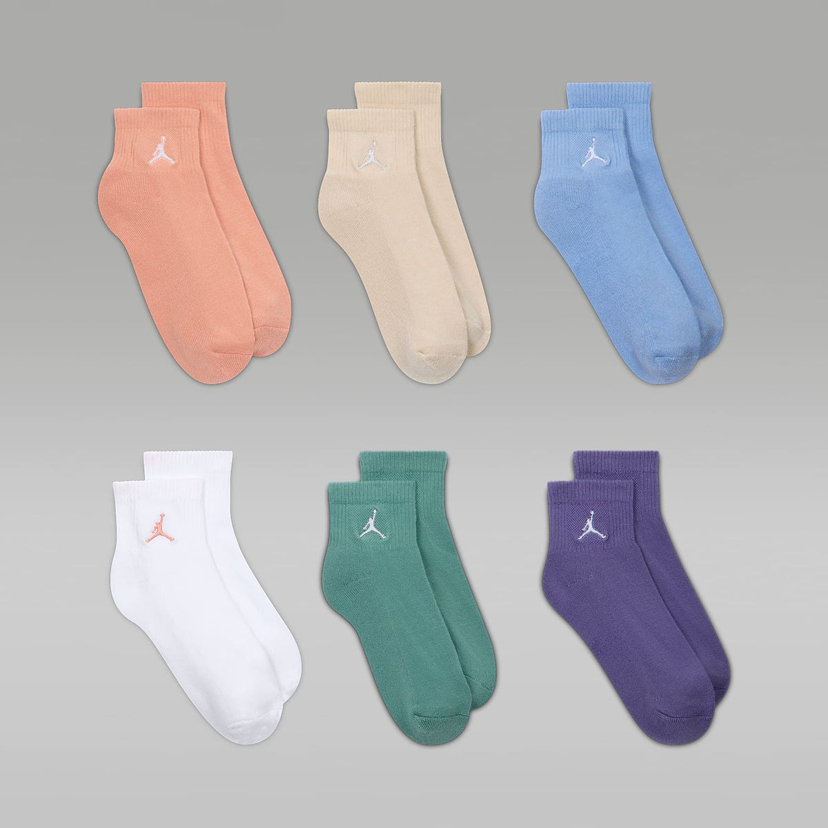 Calcetines al tobillo para niños (6 pares) Jordan Everyday Essentials – Raíz de Rubia claro – vista 3