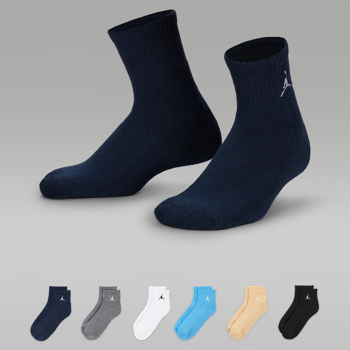 Calcetines al tobillo para niños (6 pares) Jordan Everyday Essentials – Multicolor/Obsidiana – vista 1