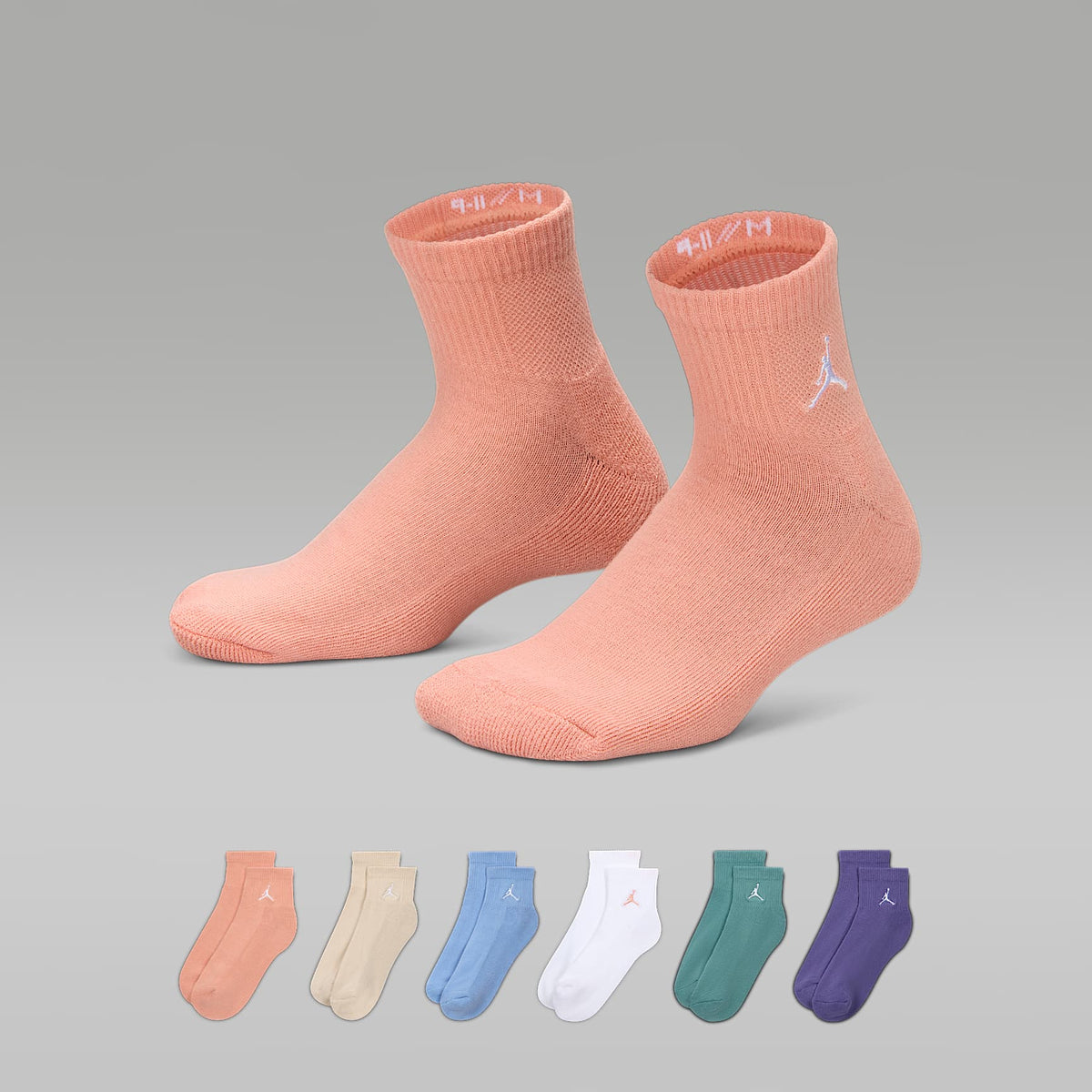 Calcetines al tobillo para niños (6 pares) Jordan Everyday Essentials – Raíz de Rubia claro – vista 1