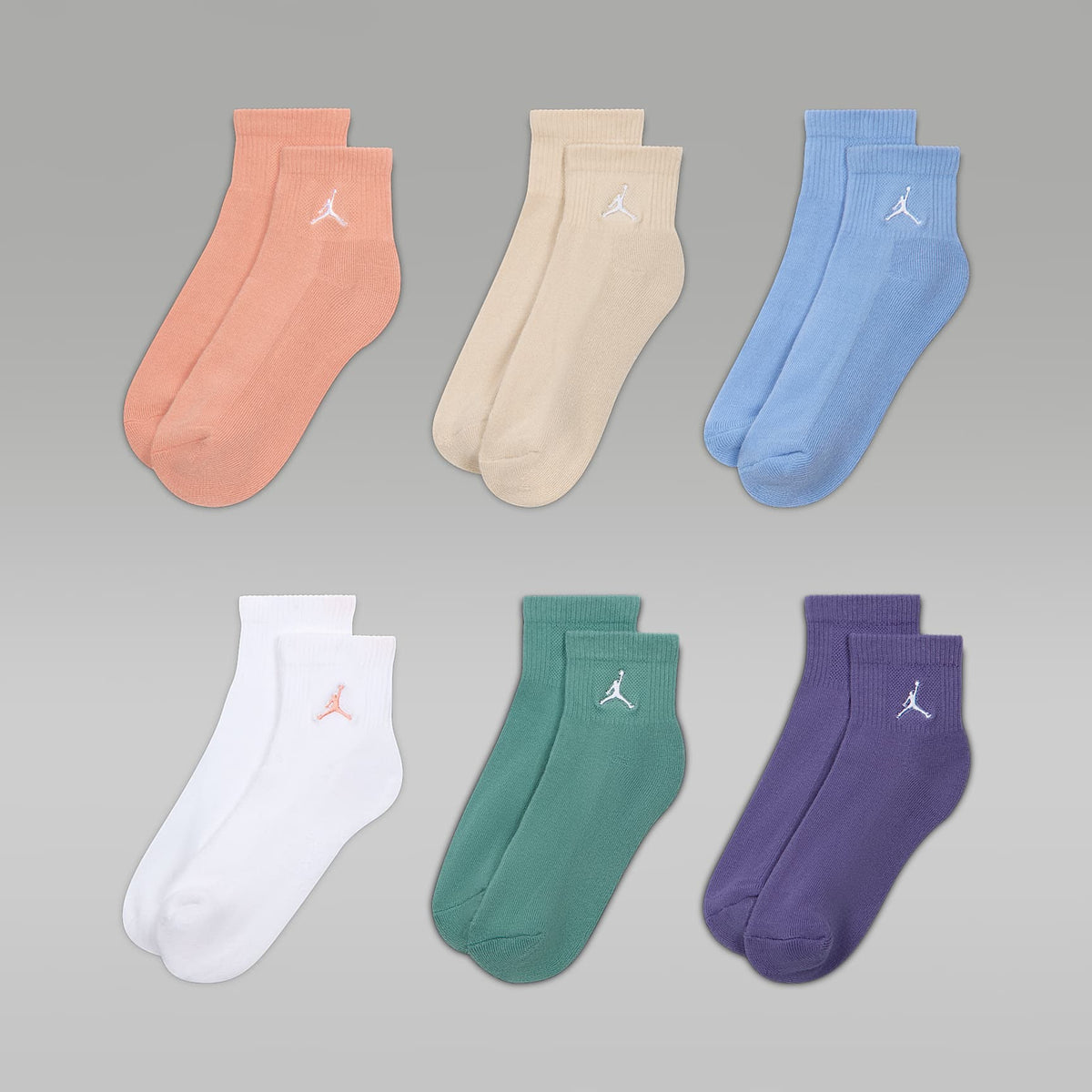 Calcetines al tobillo para niños (6 pares) Jordan Everyday Essentials – Raíz de Rubia claro – vista 2