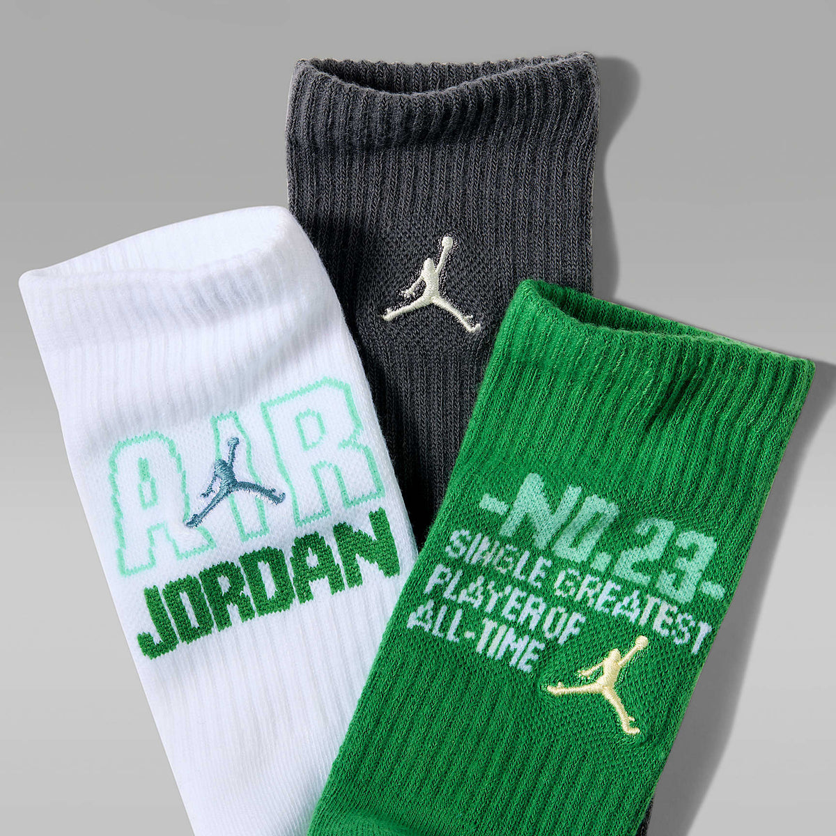 Calcetas Legendary para niños (3 pares) Jordan – Verde suerte – vista 2