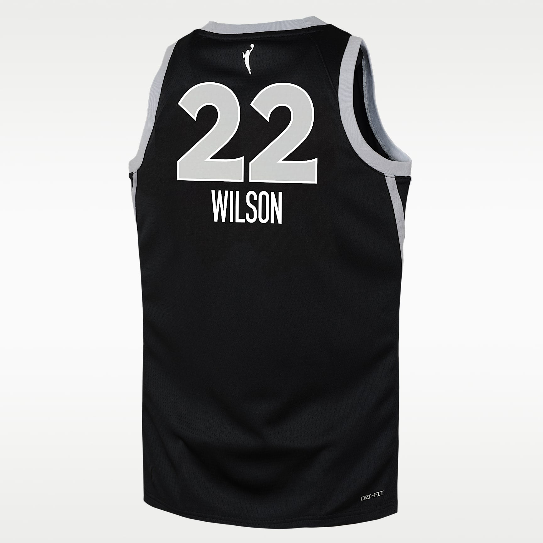 Jersey de la WNBA de alero polivalente Nike Dri-FIT para niño talla grande A'ja Wilson Las Vegas Aces 2024 Explorer Edition – Negro – vista 2
