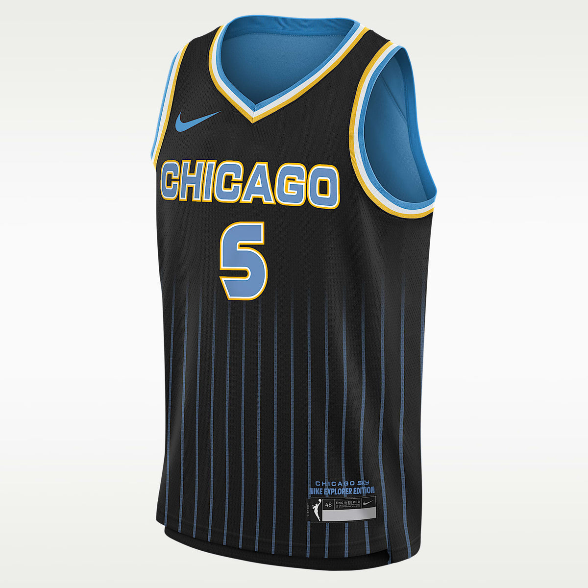 Jersey Nike Dri-FIT de la WNBA Swingman para niños talla grande Angel Reese Chicago Sky 2024 Explorer Edition – Negro – vista 1