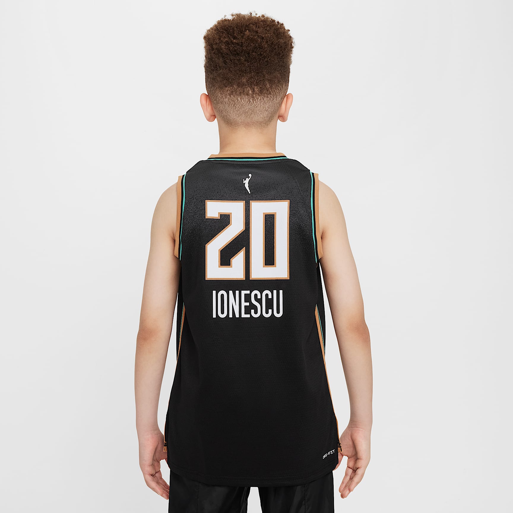 Jersey de la WNBA de alero polivalente Nike Dri-FIT para niño talla grande Sabrina Ionescu New York Liberty 2024 Explorer Edition – Negro – vista 2