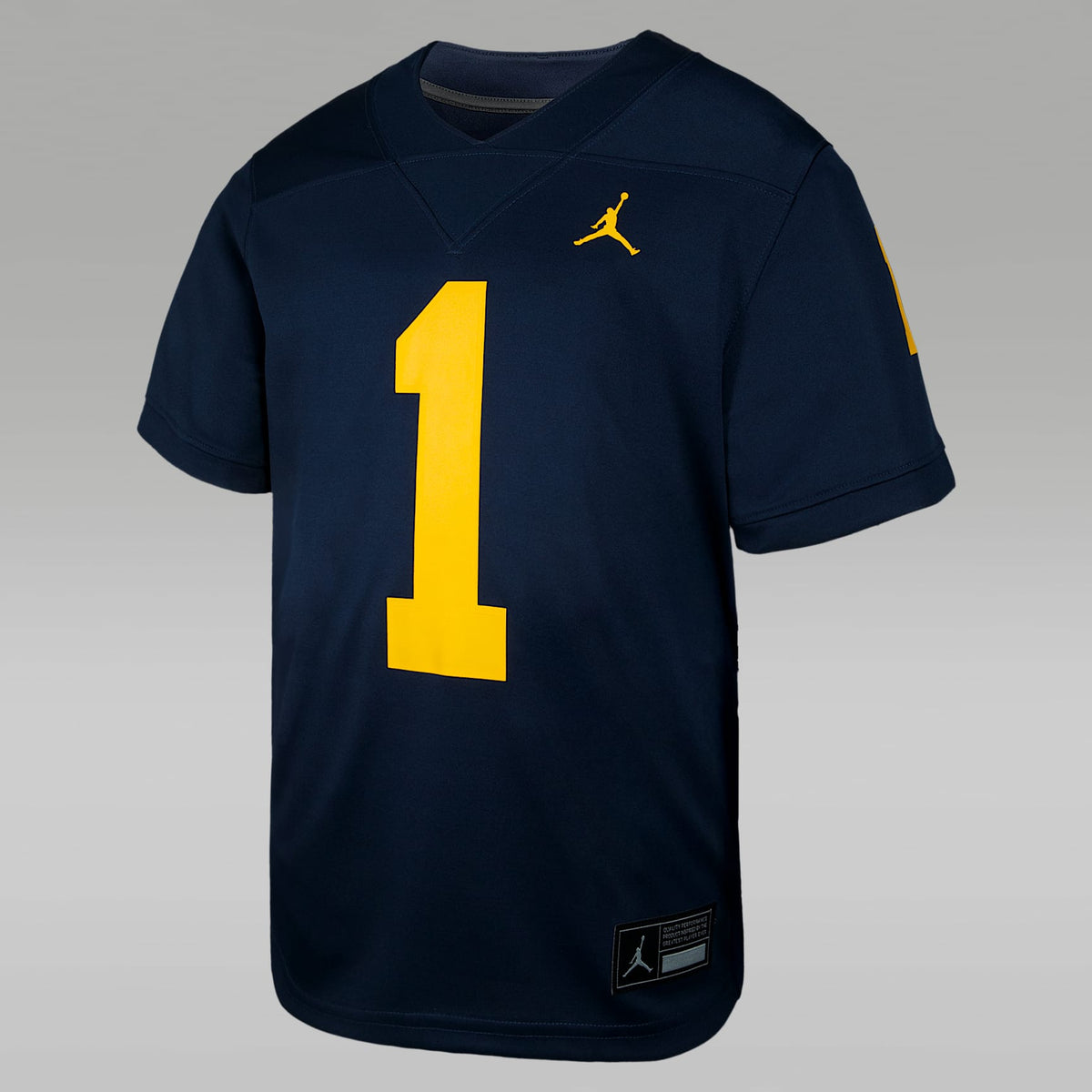 Jersey de futbol americano universitario Jordan Replica para niños talla grande Michigan – Azul marino universitario – vista 1